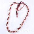 Latest Design Pearl Necklaces Or Pink Stain Tie Ribbon Necklace